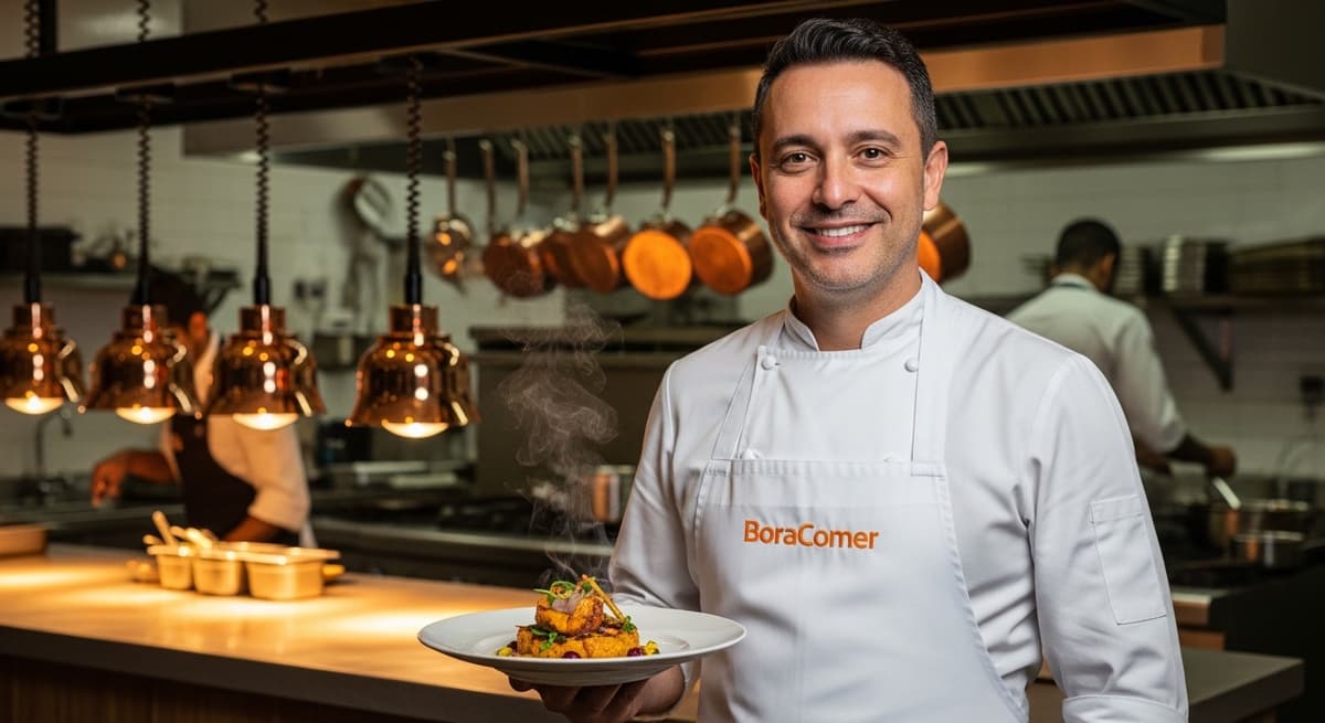 Dono de restaurante sorrindo